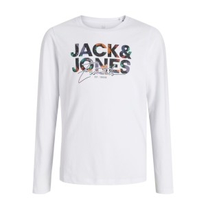 ΠΑΙΔΙΚΗ ΜΠΛΟΥΖΑ ΜΑΚΡΥΜΑΝΙΚΗ COLOR SPLASH JACK AND JONES JUNIOR ΑΣΠΡΟ ΑΓΟΡΙ 12279841