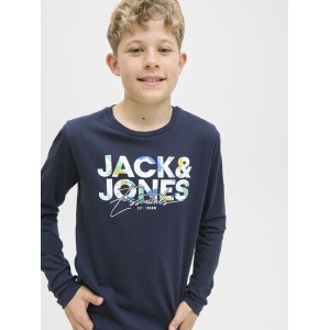ΠΑΙΔΙΚΗ ΜΠΛΟΥΖΑ ΜΑΚΡΥΜΑΝΙΚΗ COLOR SPLASH JACK AND JONES JUNIOR ΜΠΛΕ ΑΓΟΡΙ 12279841