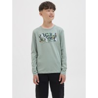 ΠΑΙΔΙΚΗ ΜΠΛΟΥΖΑ ΜΑΚΡΥΜΑΝΙΚΗ COLOR SPLASH JACK AND JONES JUNIOR ΠΡΑΣΙΝΟ ΑΓΟΡΙ 12279841