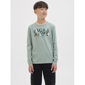 ΠΑΙΔΙΚΗ ΜΠΛΟΥΖΑ ΜΑΚΡΥΜΑΝΙΚΗ COLOR SPLASH JACK AND JONES JUNIOR ΠΡΑΣΙΝΟ ΑΓΟΡΙ 12279841