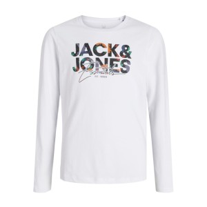 ΠΑΙΔΙΚΗ ΜΠΛΟΥΖΑ ΜΑΚΡΥΜΑΝΙΚΗ COLOR SPLASH JACK AND JONES JUNIOR ΑΣΠΡΟ ΑΓΟΡΙ 12279842