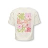 ΠΑΙΔΙΚΗ ΜΠΛΟΥΖΑ T-SHIRT FLOWERS LOOSE FIT KIDS ONLY ΑΣΠΡΟ ΚΟΡΙΤΣΙ 15346644