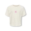 ΠΑΙΔΙΚΗ ΜΠΛΟΥΖΑ T-SHIRT FLOWERS LOOSE FIT KIDS ONLY ΑΣΠΡΟ ΚΟΡΙΤΣΙ 15346644