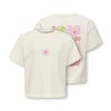 ΠΑΙΔΙΚΗ ΜΠΛΟΥΖΑ T-SHIRT FLOWERS LOOSE FIT KIDS ONLY ΑΣΠΡΟ ΚΟΡΙΤΣΙ 15346644