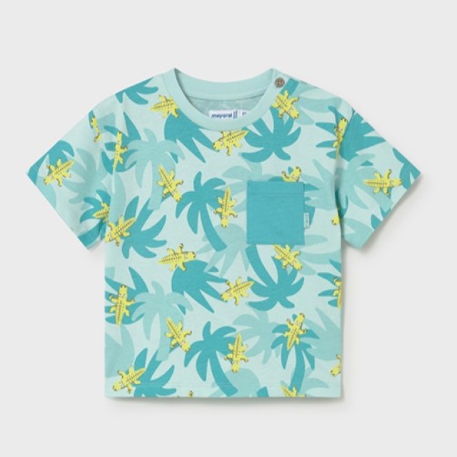 ΠΑΙΔΙΚΗ ΜΠΛΟΥΖΑ T-SHIRT ΜΕ ΤΣΕΠΑΚΙ ΚΡΟΚΟΔΕΙΛΑΚΙΑ MAYORAL ΤΙΡΚΟΥΑΖ ΑΓΟΡΙ 26-01014-092