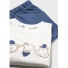 ΠΑΙΔΙΚΟ ΣΕΤ 2 ΤΜΧ ΜΠΛΟΥΖΑ T-SHIRT ΚΑΙ ΒΕΡΜΟΥΔΑ ΑΝΑΓΛΥΦΗ ΖΩΑΚΙΑ MAYORAL ΜΠΛΕ ΑΣΠΡΟ ΑΓΟΡΙ 26-01665-032