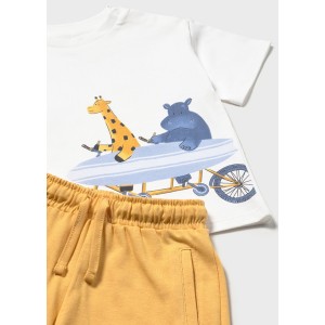 ΠΑΙΔΙΚΟ ΣΕΤ 2 ΤΜΧ ΜΠΛΟΥΖΑ T-SHIRT ΚΑΙ ΒΕΡΜΟΥΔΑ SUMMER FRIENDS MAYORAL ΑΣΠΡΟ ΠΟΡΤΟΚΑΛΙ ΑΓΟΡΙ 26-01670-044
