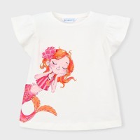 ΠΑΙΔΙΚΗ ΜΠΛΟΥΖΑ T-SHIRT ΜΕ ΒΟΛΑΝ ΣΤΑ ΜΑΝΙΚΙΑ ΓΟΡΓΟΝΑ MAYORAL ΕΚΡΟΥ ΚΟΡΙΤΣΙ 26-03007-084