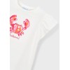ΠΑΙΔΙΚΗ ΜΠΛΟΥΖΑ T-SHIRT ΜΕ ΒΟΛΑΝ ΣΤΑ ΜΑΝΙΚΙΑ ΚΑΒΟΥΡΑΣ MAYORAL ΕΚΡΟΥ ΚΟΡΙΤΣΙ 26-03007-082