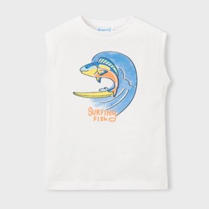 ΠΑΙΔΙΚΗ ΜΠΛΟΥΖΑ ΑΜΑΝΙΚΗ SURFING FISH MAYORAL ΑΣΠΡΟ ΑΓΟΡΙ 26-03085-080