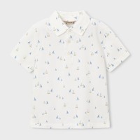 ΠΑΙΔΙΚΗ ΜΠΛΟΥΖΑ T-SHIRT POLO ΣΤΑΜΠΩΤΟ MAYORAL ΑΣΠΡΟ ΑΓΟΡΙ 26-03101-023