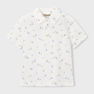 ΠΑΙΔΙΚΗ ΜΠΛΟΥΖΑ T-SHIRT POLO ΣΤΑΜΠΩΤΟ MAYORAL ΑΣΠΡΟ ΑΓΟΡΙ 26-03101-023