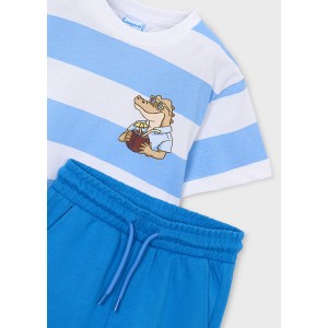 ΠΑΙΔΙΚΟ ΣΕΤ 2 ΤΜΧ ΜΠΛΟΥΖΑ T-SHIRT ΡΙΓΕ CROCO ΚΑΙ ΒΕΡΜΟΥΔΑ MAYORAL ΓΑΛΑΖΙΟ ΑΓΟΡΙ 26-03602-024