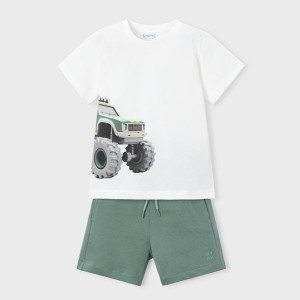 ΠΑΙΔΙΚΟ ΣΕΤ 2 ΤΜΧ ΜΠΛΟΥΖΑ T-SHIRT ΚΑΙ ΒΕΡΜΟΥΔΑ  4x4  MAYORAL ΠΡΑΣΙΝΟ ΑΓΟΡΙ 26-03605-039