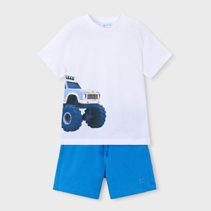 ΠΑΙΔΙΚΟ ΣΕΤ 2 ΤΜΧ ΜΠΛΟΥΖΑ T-SHIRT ΚΑΙ ΒΕΡΜΟΥΔΑ  4x4  MAYORAL ΓΑΛΑΖΙΟ ΑΓΟΡΙ 26-03605-040