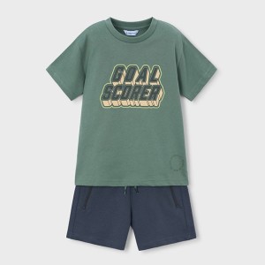 ΠΑΙΔΙΚΟ ΣΕΤ 2 ΤΜΧ ΜΠΛΟΥΖΑ T-SHIRT ΚΑΙ ΒΕΡΜΟΥΔΑ ΜΕ ΦΕΡΜΟΥΑΡ GOAL MAYORAL ΠΡΑΣΙΝΟ ΑΓΟΡΙ 26-03606-047