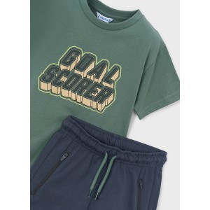 ΠΑΙΔΙΚΟ ΣΕΤ 2 ΤΜΧ ΜΠΛΟΥΖΑ T-SHIRT ΚΑΙ ΒΕΡΜΟΥΔΑ ΜΕ ΦΕΡΜΟΥΑΡ GOAL MAYORAL ΠΡΑΣΙΝΟ ΑΓΟΡΙ 26-03606-047