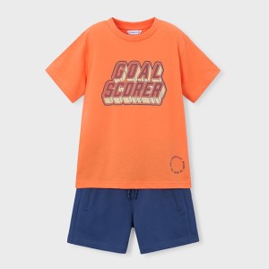 ΠΑΙΔΙΚΟ ΣΕΤ 2 ΤΜΧ ΜΠΛΟΥΖΑ T-SHIRT ΚΑΙ ΒΕΡΜΟΥΔΑ ΜΕ ΦΕΡΜΟΥΑΡ GOAL MAYORAL ΠΟΡΤΟΚΑΛΙ ΜΠΛΕ ΑΓΟΡΙ 26-03606-046