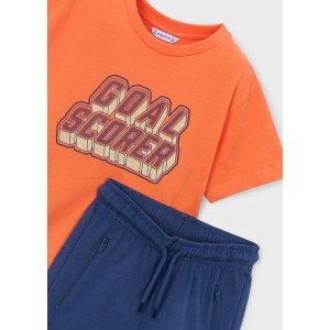ΠΑΙΔΙΚΟ ΣΕΤ 2 ΤΜΧ ΜΠΛΟΥΖΑ T-SHIRT ΚΑΙ ΒΕΡΜΟΥΔΑ ΜΕ ΦΕΡΜΟΥΑΡ GOAL MAYORAL ΠΟΡΤΟΚΑΛΙ ΜΠΛΕ ΑΓΟΡΙ 26-03606-046