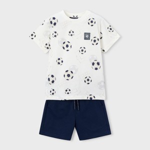 ΠΑΙΔΙΚΟ ΣΕΤ 2 ΤΜΧ ΜΠΛΟΥΖΑ T-SHIRT ΚΑΙ ΒΕΡΜΟΥΔΑ SOCCER MAYORAL ΜΠΛΕ ΑΓΟΡΙ 26-03607-080