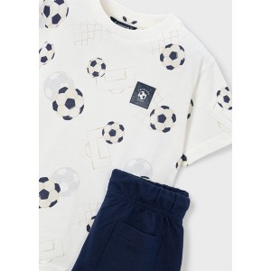 ΠΑΙΔΙΚΟ ΣΕΤ 2 ΤΜΧ ΜΠΛΟΥΖΑ T-SHIRT ΚΑΙ ΒΕΡΜΟΥΔΑ SOCCER MAYORAL ΜΠΛΕ ΑΓΟΡΙ 26-03607-080