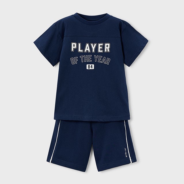 ΠΑΙΔΙΚΟ ΣΕΤ 2 ΤΜΧ ΜΠΛΟΥΖΑ T-SHIRT ΚΑΙ ΒΕΡΜΟΥΔΑ PLAYER MAYORAL ΜΠΛΕ ΑΓΟΡΙ 26-03608-051