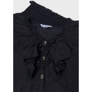 ΠΑΙΔΙΚΟ ΣΕΤ 2 ΤΜΧ ΜΠΛΟΥΖΑ T-SHIRT CROP ΜΕ ΒΟΛΑΝ ΚΑΙ ΣΟΡΤΣ MAYORAL ΜΑΥΡΟ ΚΟΡΙΤΣΙ 26-06207-079