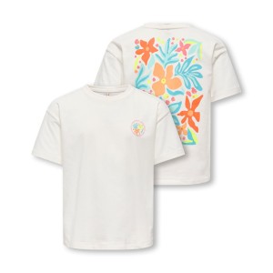 ΠΑΙΔΙΚΗ ΜΠΛΟΥΖΑ T-SHIRT BACK PRINT FLOWERS KIDS ONLY ΑΣΠΡΟ ΚΟΡΙΤΣΙ 15370261
