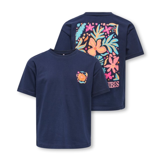 ΠΑΙΔΙΚΗ ΜΠΛΟΥΖΑ T-SHIRT BACK PRINT FLOWERS KIDS ONLY ΜΠΛΕ ΚΟΡΙΤΣΙ 15370261