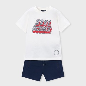 ΠΑΙΔΙΚΟ ΣΕΤ 2 ΤΜΧ ΜΠΛΟΥΖΑ T-SHIRT ΚΑΙ ΒΕΡΜΟΥΔΑ ΜΕ ΦΕΡΜΟΥΑΡ GOAL MAYORAL ΜΠΛΕ ΑΓΟΡΙ 26-03606-048