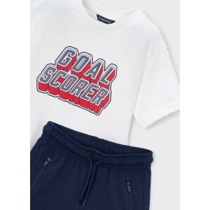 ΠΑΙΔΙΚΟ ΣΕΤ 2 ΤΜΧ ΜΠΛΟΥΖΑ T-SHIRT ΚΑΙ ΒΕΡΜΟΥΔΑ ΜΕ ΦΕΡΜΟΥΑΡ GOAL MAYORAL ΜΠΛΕ ΑΓΟΡΙ 26-03606-048