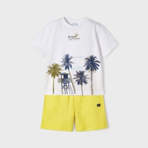 ΠΑΙΔΙΚΟ ΣΕΤ 2 ΤΜΧ ΜΠΛΟΥΖΑ T-SHIRT KAI ΒΕΡΜΟΥΔΑ BEACH MAYORAL ΚΙΤΡΙΝΟ ΑΓΟΡΙ 23-03679-057