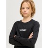 ΠΑΙΔΙΚΗ ΜΠΛΟΥΖΑ ΜΑΚΡΥΜΑΝΙΚΗ ΑΝΑΓΛΥΦΟ LOGO JACK AND JONES JUNIOR ΜΑΥΡΟ ΑΓΟΡΙ 12286820