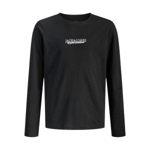ΠΑΙΔΙΚΗ ΜΠΛΟΥΖΑ ΜΑΚΡΥΜΑΝΙΚΗ ΑΝΑΓΛΥΦΟ LOGO JACK AND JONES JUNIOR ΜΑΥΡΟ ΑΓΟΡΙ 12286820