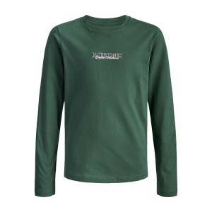 ΠΑΙΔΙΚΗ ΜΠΛΟΥΖΑ ΜΑΚΡΥΜΑΝΙΚΗ ΑΝΑΓΛΥΦΟ LOGO JACK AND JONES JUNIOR ΠΡΑΣΙΝΟ ΑΓΟΡΙ 12286820