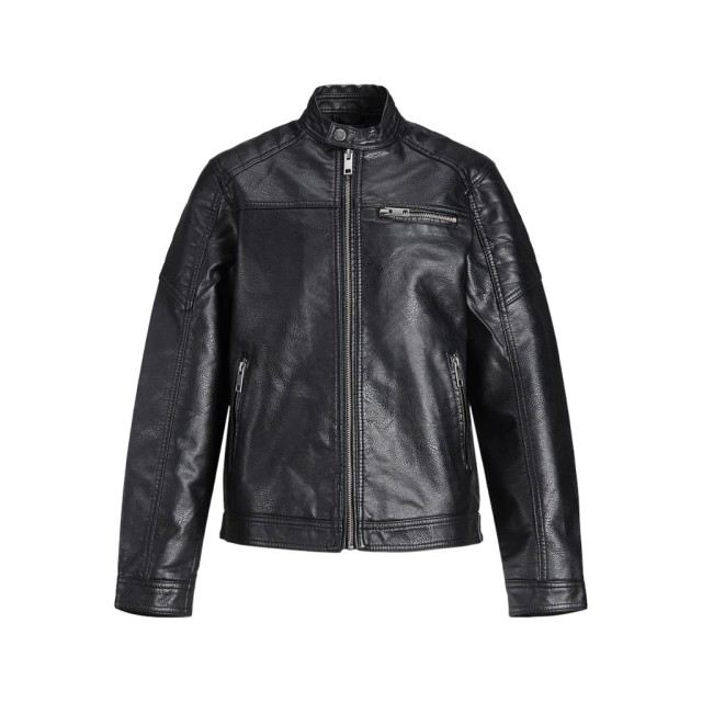 ΠΑΙΔΙΚΟ ΜΠΟΥΦΑΝ ΔΕΡΜΑΤΙΝΟ BIKER JACK AND JONES JUNIOR ΜΑΥΡΟ ΑΓΟΡΙ 12173956