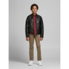 ΠΑΙΔΙΚΟ ΜΠΟΥΦΑΝ ΔΕΡΜΑΤΙΝΟ BIKER JACK AND JONES JUNIOR ΜΑΥΡΟ ΑΓΟΡΙ 12173956