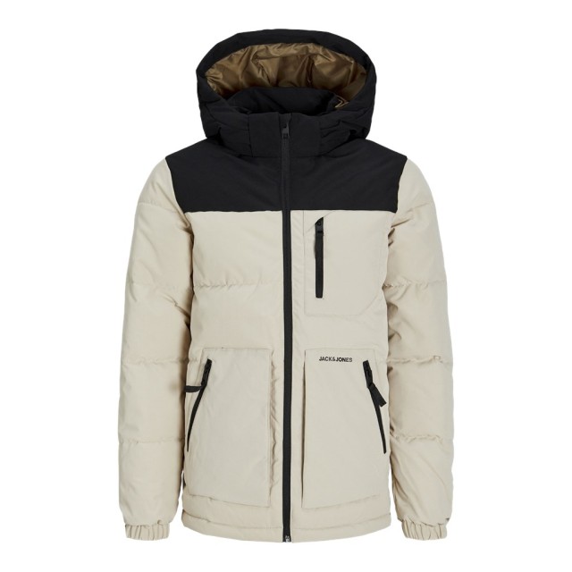 ΠΑΙΔΙΚΟ ΜΠΟΥΦΑΝ PUFFER ΜΕ ΚΟΥΚΟΥΛΑ ΚΑΙ ΤΣΕΠΕΣ J PRINT JACK AND JONES JUNIOR ΕΚΡΟΥ ΑΓΟΡΙ 12258547