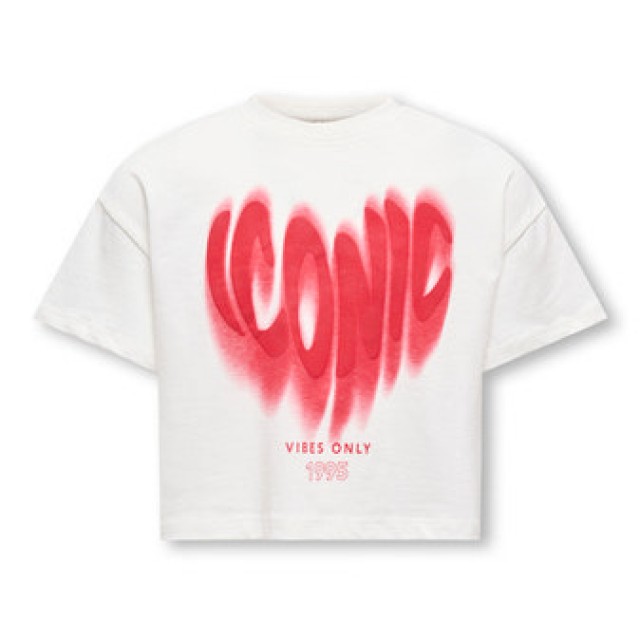 ΠΑΙΔΙΚΗ ΜΠΛΟΥΖΑ T-SHIRT CROP ΜΕ ΑΝΑΓΛΥΦΑ ΓΡΑΜΜΑΤΑ KIDS ONLY ΑΣΠΡΟ ΚΟΡΙΤΣΙ 15347328
