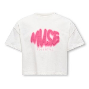 ΠΑΙΔΙΚΗ ΜΠΛΟΥΖΑ T-SHIRT CROP ΜΕ ΑΝΑΓΛΥΦΑ ΓΡΑΜΜΑΤΑ KIDS ONLY ΑΣΠΡΟ ΚΟΡΙΤΣΙ 15347328