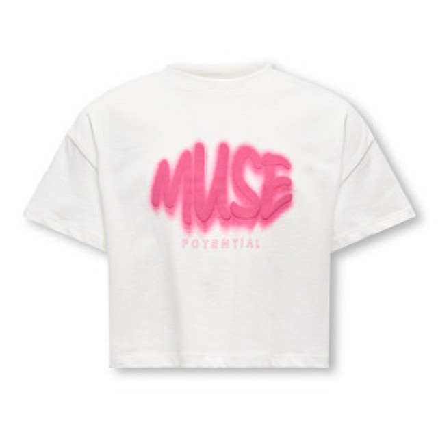 ΠΑΙΔΙΚΗ ΜΠΛΟΥΖΑ T-SHIRT CROP ΜΕ ΑΝΑΓΛΥΦΑ ΓΡΑΜΜΑΤΑ KIDS ONLY ΑΣΠΡΟ ΚΟΡΙΤΣΙ 15347328
