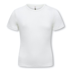 ΠΑΙΔΙΚΗ ΜΠΛΟΥΖΑ T-SHIRT RIB BASIC KIDS ONLY ΑΣΠΡΟ ΚΟΡΙΤΣΙ 15367893