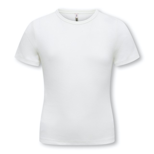 ΠΑΙΔΙΚΗ ΜΠΛΟΥΖΑ T-SHIRT RIB BASIC KIDS ONLY ΑΣΠΡΟ ΚΟΡΙΤΣΙ 15367893