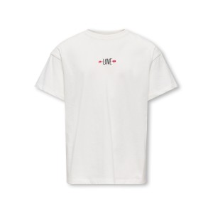 ΠΑΙΔΙΚΗ ΜΠΛΟΥΖΑ T-SHIRT BACK PRINT I WEAR MY HEART ON KIDS ONLY ΑΣΠΡΟ ΚΟΡΙΤΣΙ 15369500