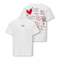 ΠΑΙΔΙΚΗ ΜΠΛΟΥΖΑ T-SHIRT BACK PRINT I WEAR MY HEART ON KIDS ONLY ΑΣΠΡΟ ΚΟΡΙΤΣΙ 15369500