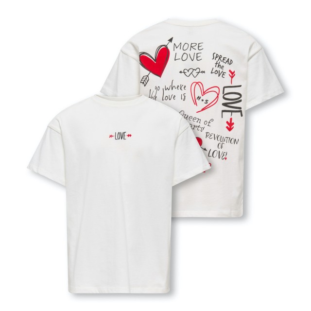 ΠΑΙΔΙΚΗ ΜΠΛΟΥΖΑ T-SHIRT BACK PRINT I WEAR MY HEART ON KIDS ONLY ΑΣΠΡΟ ΚΟΡΙΤΣΙ 15369500