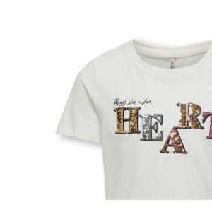 ΠΑΙΔΙΚΗ ΜΠΛΟΥΖΑ T-SHIRT HEART ΜΕ ΠΑΓΙΕΤΕΣ KIDS ONLY ΑΣΠΡΟ ΚΟΡΙΤΣΙ 15312797