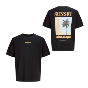 ΠΑΙΔΙΚΗ ΜΠΛΟΥΖΑ T-SHIRT BACK PRINT SUNSET JACK AND JONES JUNIOR ΜΑΥΡΟ ΑΓΟΡΙ 12289937