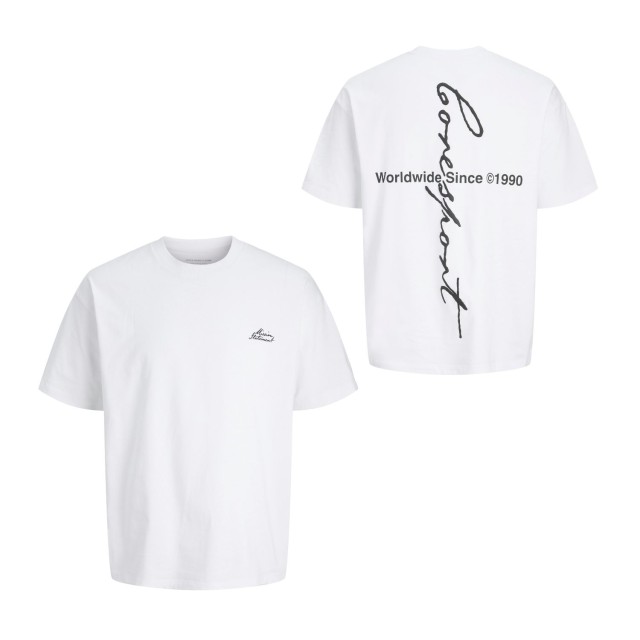 ΠΑΙΔΙΚΗ ΜΠΛΟΥΖΑ T-SHIRT BACK PRINT CORE SPORT OVERSIZE JACK AND JONES JUNIOR ΑΣΠΡΟ ΑΓΟΡΙ 12293178