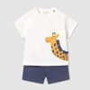 ΠΑΙΔΙΚΟ ΣΕΤ 2 ΤΜΧ ΜΠΛΟΥΖΑ T-SHIRT ΚΑΙ ΒΕΡΜΟΥΔΑ ΚΑΜΗΛΟΠΑΡΔΑΛΗ MAYORAL ΑΣΠΡΟ ΜΠΛΕ ΑΓΟΡΙ 26-01668-024